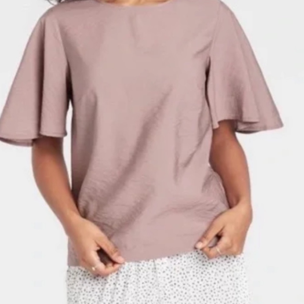A New Day Flutter Sleeve Short Sleeve